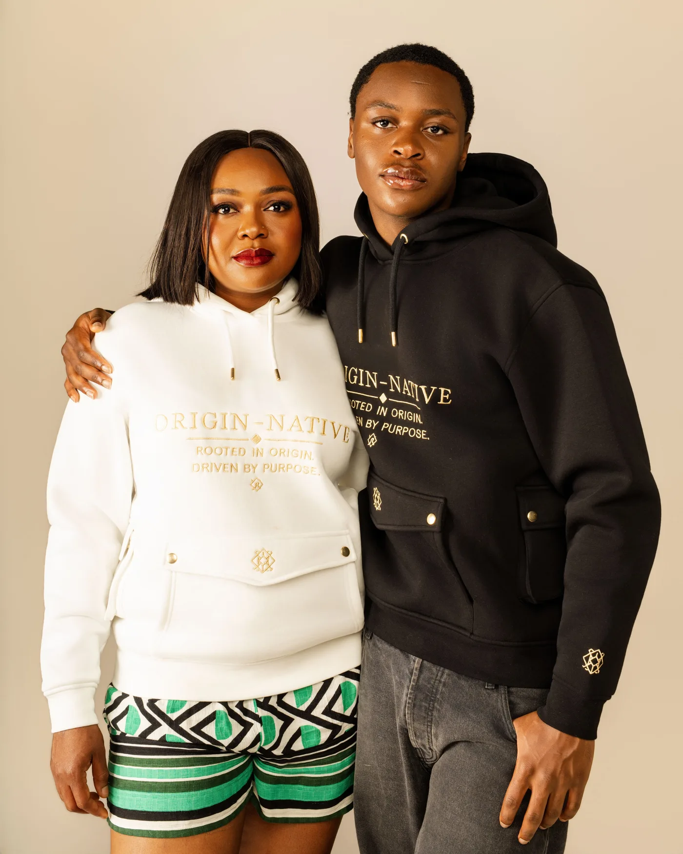 The Origin Hoodie, Cream, Both colourways