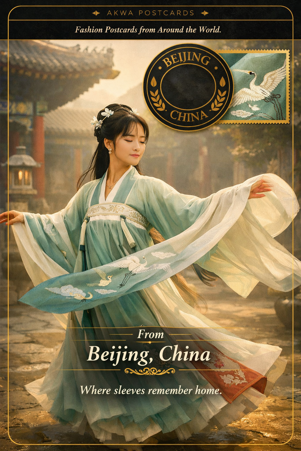 Sleeve movement and identity in Hanfu culture, a postcard from Beijing, China