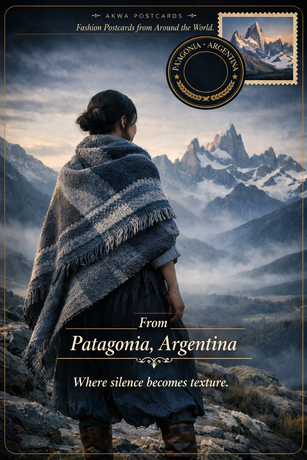 Patagonian wool: the architecture of the shawl against the Andes, a postcard from Patagonia, Argentina