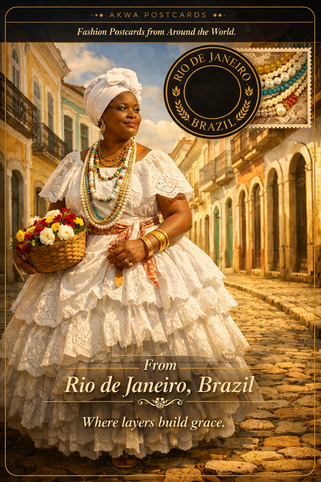 The layered architecture of Baiana dress, a postcard from Rio de Janeiro, Brazil